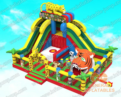 Jungle animals funland with moving tiger mouth